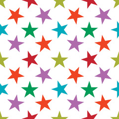 Obraz premium Seamless pattern with stars on white background. Vector illustration.