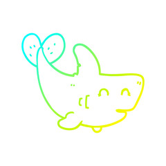 cold gradient line drawing cartoon shark