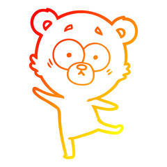 warm gradient line drawing worried bear cartoon