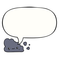 cute cartoon cloud and speech bubble