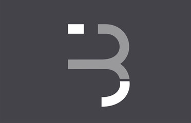 grey white B alphabet letter logo icon design sign