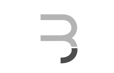 grey B alphabet letter logo icon design sign