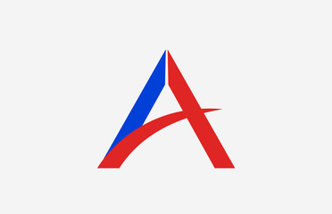 red blue B alphabet letter logo icon design sign