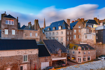 Medieval fortress Saint-Malo, Brittany, France - obrazy, fototapety, plakaty