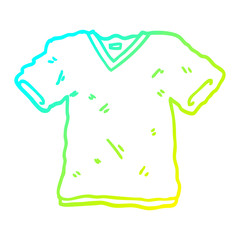 cold gradient line drawing cartoon tee shirt