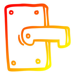 warm gradient line drawing cartoon metal door handle