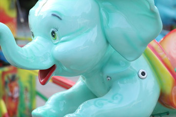 pink and green elephant figures for children playing