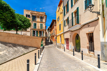 Typical street in Palma de Mallorca.
