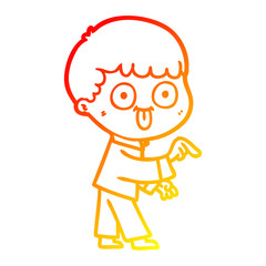 warm gradient line drawing cartoon man staring