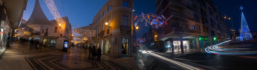 Fototapeta na wymiar Christmas decorations on streets