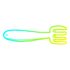 cold gradient line drawing cartoon fork