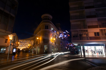Fototapeta na wymiar Christmas decorations on streets