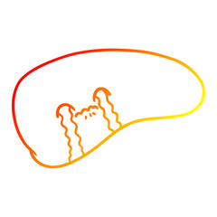 warm gradient line drawing cartoon liver crying