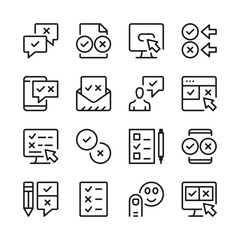 Survey line icons set. Modern graphic design concepts, simple outline elements collection. Vector line icons