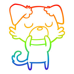 Obraz premium rainbow gradient line drawing cartoon dog