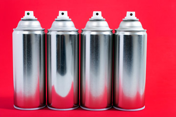 silver spray cans