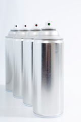 silver spray cans
