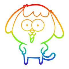 rainbow gradient line drawing cute cartoon dog