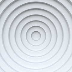 White concentric circle abstract background 3D