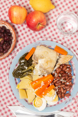 Codfish with beans and vegetables