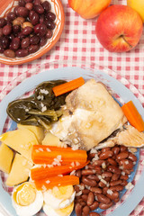 Codfish with beans and vegetables