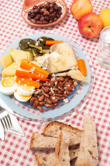 Codfish with beans and vegetables
