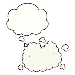 cartoon smoke cloud and thought bubble