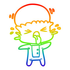 rainbow gradient line drawing weird cartoon alien