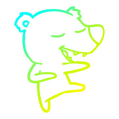 cold gradient line drawing cartoon bear