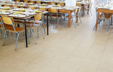 Empty school canteen