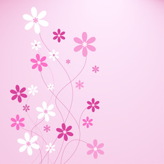 Fototapeta na wymiar Pink background with colorfull flowers