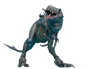 alien animal is walking around in a white background
