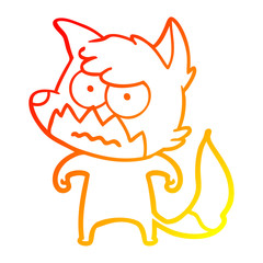 warm gradient line drawing cartoon annoyed fox