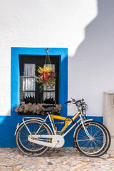 Fototapeta na wymiar bicycle parked near house