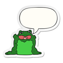 cartoon toad and speech bubble sticker