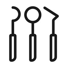 dental tools - minimal line web icon. simple vector illustration. concept for infographic, website or app.