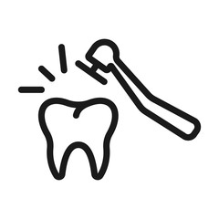 tooth treatment - minimal line web icon. simple vector illustration. concept for infographic, website or app.