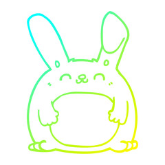 cold gradient line drawing cartoon rabbit