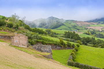 Landscape around Furnas, Sao Miguel Island, Azores archipelago