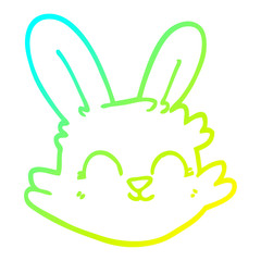 cold gradient line drawing cartoon happy rabbit