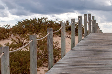 wooden path to beach