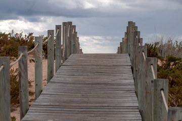 wooden path to beach