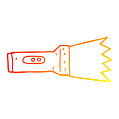 warm gradient line drawing cartoon torch