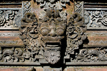 Typical Balinese Barong mask carved in stone