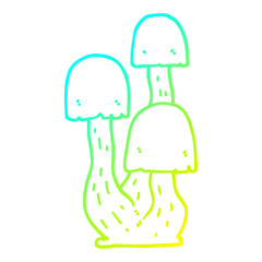 cold gradient line drawing cartoon mushroom