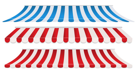 Set of strip colorful awnings