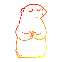 warm gradient line drawing cute cartoon bear