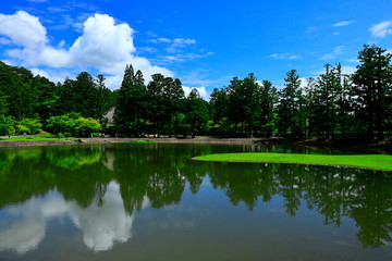 世界遺産　新緑の毛越寺