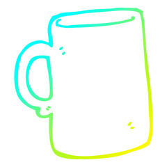 cold gradient line drawing cartoon mug