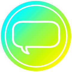 speech bubble circular in cold gradient spectrum